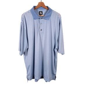 FootJoy Golf Men's Size‎ XL Blue Striped Performance Short Sleeves Casual Shirt